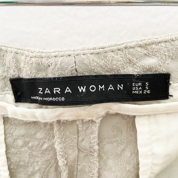 ZARA | Light Tan Textured Cigarette Pant - Picture 7 of 10